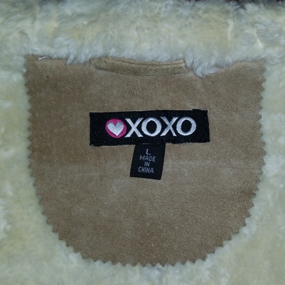 XOXO Tan Suede Shearling Hooded Jacket - Picture 7 of 8